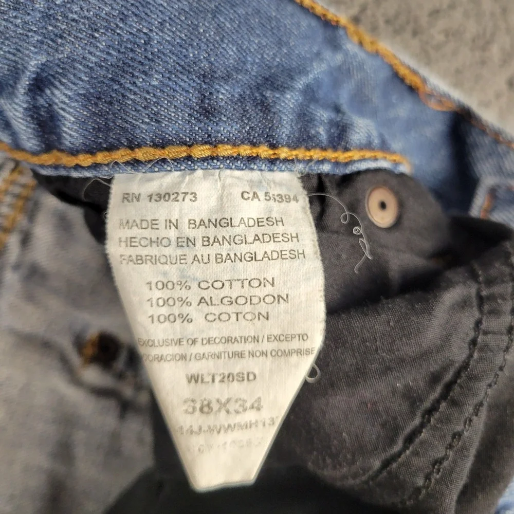 Wrangler Retro Jeans Mens 38x34 Blue Relaxed Boot Whisker Bootcut Workwear Denim